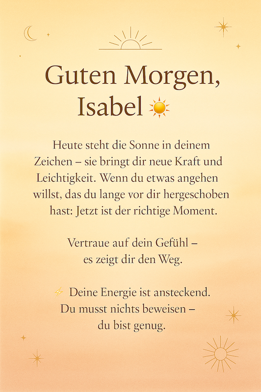 Tageshoroskop Beispiel 1